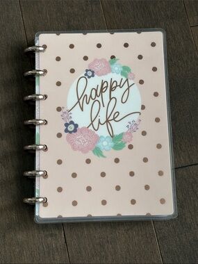 HAPPY PLANNER Daydreamer Floral Discbound Notebook, Pink Metal Discs, Calendar